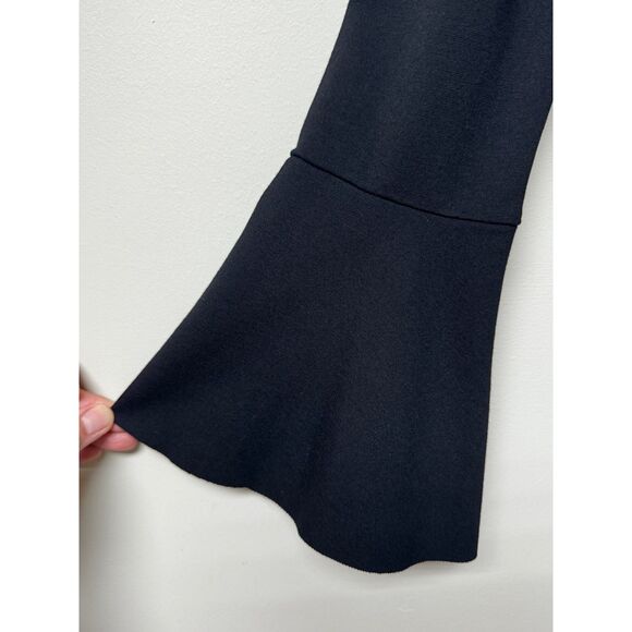 MICHAEL STARS Black Bell Sleeve Peplum Hem Long Sleeve Mini Dress, Sz M - Picture 4 of 9